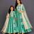 Turquoise Blue Embroidered Cotton Silk Lehenga Set