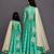 Turquoise Blue Embroidered Cotton Silk Lehenga Set