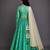 Turquoise Blue Embroidered Cotton Silk Lehenga Set