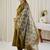 Ethnic Motifs Band Collar Thread Work Kurta With Trousers & Dupatta