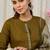Ethnic Motifs Band Collar Thread Work Kurta With Trousers & Dupatta