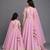 Lilac Pink Embroidered Brocade Lehenga Set