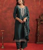 Women Ethnic Motifs Embroidered Kurta with Trousers & Dupatta