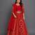 Vibrant Red Embroidered Chanderi Lehenga Set