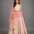 Ivory Peach Printed Cotton Silk Lehenga Set