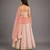 Ivory Peach Printed Cotton Silk Lehenga Set