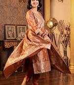 Women Ethnic Motifs Regular Kurta with Trousers & With Dupatta