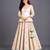 Off White Embroidered Cotton Silk Kurti Lehenga Set