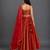 Deep Red Embroidered Chanderi Lehenga Set