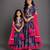 Navy Blue Printed Cotton Silk Lehenga Set