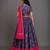 Navy Blue Printed Cotton Silk Lehenga Set
