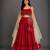 Crimson Red Embroidered Cotton Silk Lehenga Set
