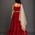 Crimson Red Embroidered Cotton Silk Lehenga Set