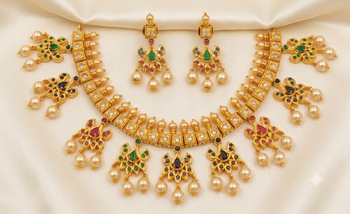 Multicolor guttapoosalu necklace set 1