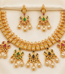 Multicolor guttapoosalu necklace set