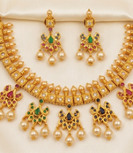Multicolor guttapoosalu necklace set