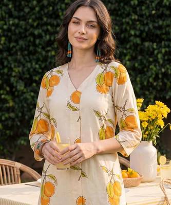 Women Floral Printed Regular Pure Cotton Kurta with Trousers 2