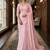 Baby Pink Color Plain Satin Silk Blend Saree