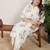 Plus Size Off White Printed Straight Kurta Palazzos Set