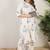 Plus Size Off White Printed Straight Kurta Palazzos Set