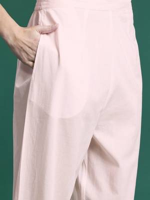 Ethnic Motifs Embroidered Panelled Pure Cotton Kurta with Trousers & Dupatta 3