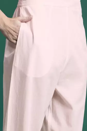 Ethnic Motifs Embroidered Panelled Pure Cotton Kurta with Trousers & Dupatta