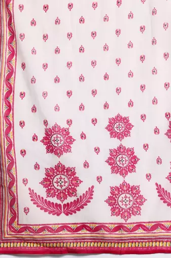 Ethnic Motifs Embroidered Panelled Pure Cotton Kurta with Trousers & Dupatta