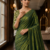 Mahendi Color Plain Satin Silk Blend Saree