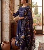 Women Floral Printed Regular Pure Cotton Kurta with Trousers & With Dupatta