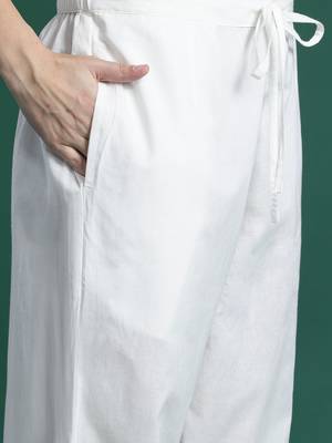Ethnic Motifs Printed Sequinned Pure Cotton Kurta With Trousers & Dupatta 3