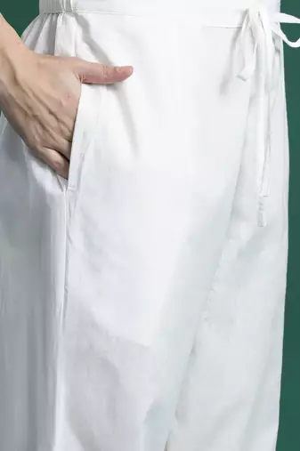 Ethnic Motifs Printed Sequinned Pure Cotton Kurta With Trousers & Dupatta