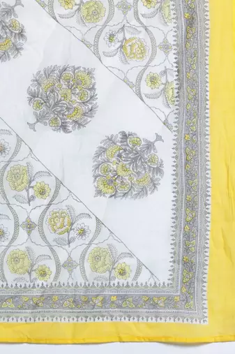 Ethnic Motifs Printed Sequinned Pure Cotton Kurta With Trousers & Dupatta