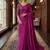 Plum Color Plain Satin Silk Blend Saree