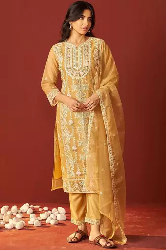 Women Ethnic Motifs Embroidered Kurta with Pyjama & Dupatta