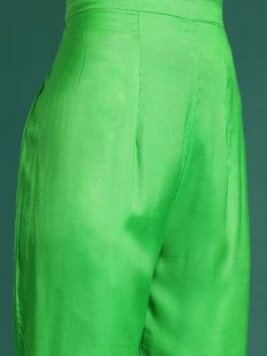Leheriya Printed Zari Kurta With Trousers & Dupatta 3
