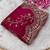 red color codding with thread embroidery work with cutwork border silk blend saree