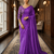 Purple Color Plain Satin Silk Blend Saree