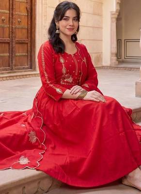 Women Ethnic Motifs Embroidered Regular Thread Work Kurta with Trousers & With Dupatta 1