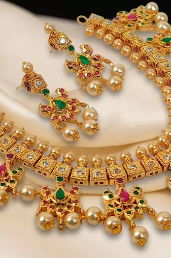 Multicolor guttapoosalu jewellery