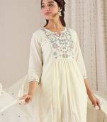 Women Floral Embroidered Cotton Kurta with Trousers & Dupatta