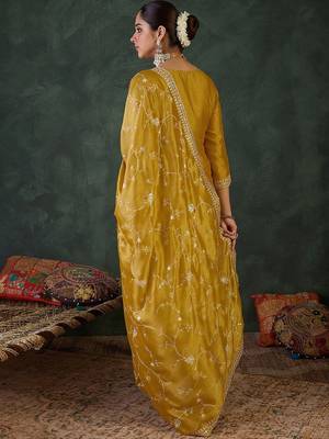 Women Embroidered Regular Sequinned Kurta with Trousers & Dupatta 6