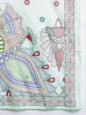 Ethnic Motifs Printed Pleated Pure Cotton Kurta with Trousers & Dupatta 4
