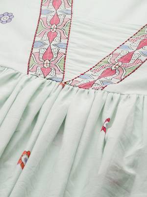Ethnic Motifs Printed Pleated Pure Cotton Kurta with Trousers & Dupatta 9