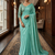 Sea Green Color Plain Satin Silk Blend Saree