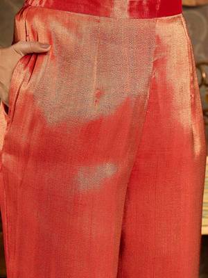 Ethnic Motifs Embroidered Zari Liva Kurta With Trousers & Dupatta 3