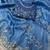 blue color codding with thread embroidery work with cutwork border silk blend saree