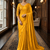 Yellow Color Plain Satin Silk Blend Saree
