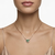 925 Sterling Silver Rose Gold Emerald  Green Heart Pendant Necklace Set  for Women