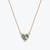 925 Sterling Silver Rose Gold Emerald  Green Heart Pendant Necklace Set  for Women