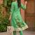 Women Animal Printed Pleated Pure Cotton Kurta with Trousers